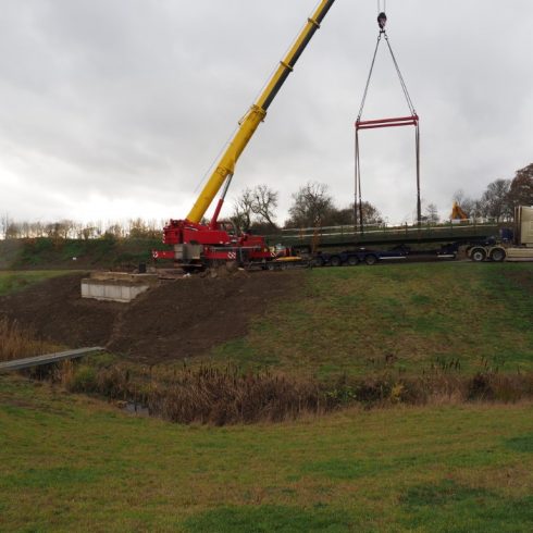 Lifting Bridge into Place