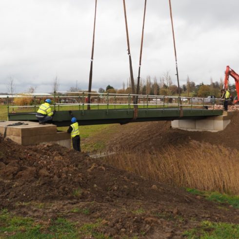 Lifting Bridge into Place