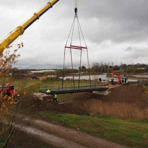 Lifting Bridge into Place